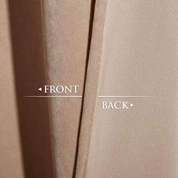 StangH Nursery Sunlight Blush Velvet Curtains - Room Darkening Curtains for Bedroom Elegant Interior Decoration Privacy Window for Living Room, W52 x L96, Blush Beige, 2 Panels
