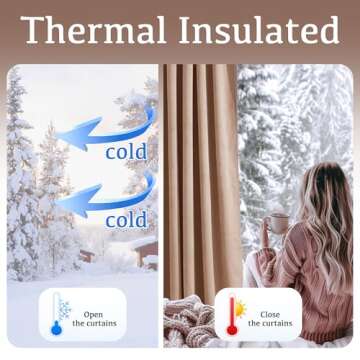 StangH Nursery Sunlight Blush Velvet Curtains - Room Darkening Curtains for Bedroom Elegant Interior Decoration Privacy Window for Living Room, W52 x L96, Blush Beige, 2 Panels