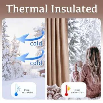 StangH Nursery Sunlight Blush Velvet Curtains - Room Darkening Curtains for Bedroom Elegant Interior Decoration Privacy Window for Living Room, W52 x L96, Blush Beige, 2 Panels