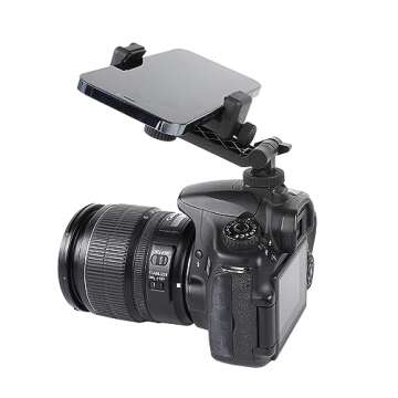 Leenconghui Multifunctional Universal Cell Phone Tripod Mount Adapter 360 Rotation Camera Hot Shoe Phone Holder Compatible with Canon Nikon Sony DSLR