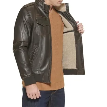 Levi's Faux Leather Aviator Bomber Jacket for Men