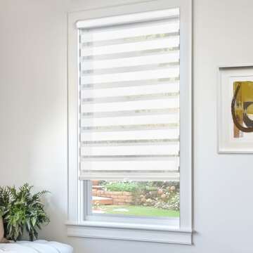 CHICOLOGY Zebra Blinds, Roller Window Shades, Blinds for Windows, Roller Shades for Windows, Window ...
