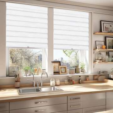 CHICOLOGY Zebra Blinds, Roller Window Shades, Blinds for Windows, Roller Shades for Windows, Window Shades for Home, Window Shades, Pull Down Shades for Windows, 22" W X 72" H, Basic Arctic