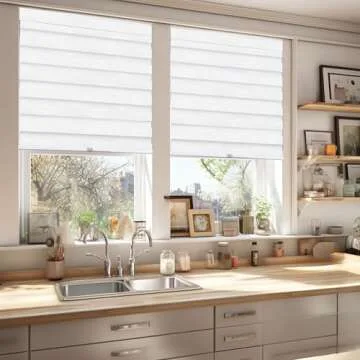CHICOLOGY Zebra Blinds, Roller Window Shades, Blinds for Windows, Roller Shades for Windows, Window Shades for Home, Window Shades, Pull Down Shades for Windows, 22" W X 72" H, Basic Arctic