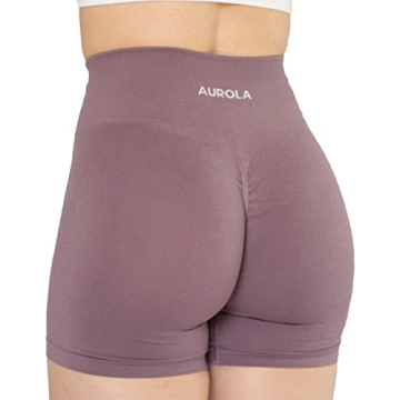 AUROLA High-Waist Workout Shorts for Women in Old Rose