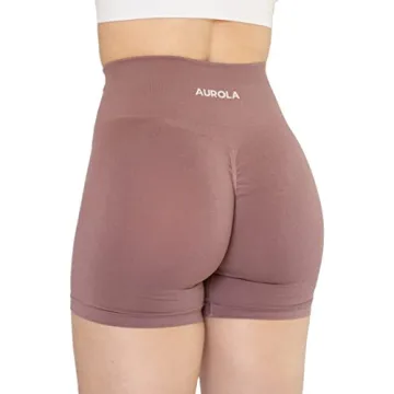AUROLA High-Waist Workout Shorts for Women in Old Rose