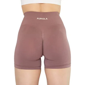 AUROLA High-Waist Workout Shorts for Women in Old Rose