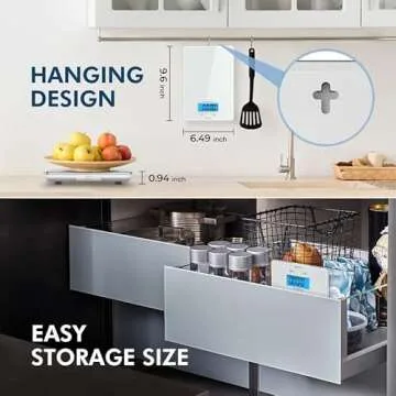 KOIOS USB Rechargeable Food Scale, 33lb/15Kg Kitchen Scale Digital Weight Grams and oz for Cooking Baking, 1g/0.1oz Precise Graduation, Waterproof Tempered Glass, 6 Weight Units, Tare Function