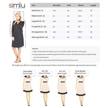 Womens V Neck Cut Printed Casual Long Sleeve Shift Dress - Made in USA