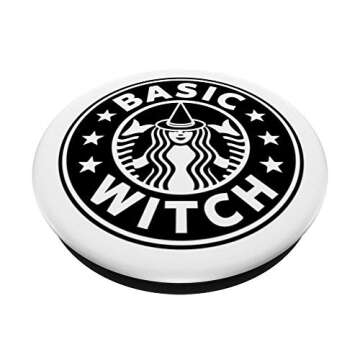 Basic Witch Fall Pumpkin Spice Coffee Lover PopSockets PopGrip: Swappable Grip for Phones & Tablets