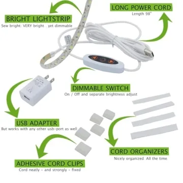 Madam Sew 12" LED Sewing Machine Light Strip for Clarity
