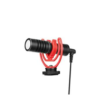 BOYA BY-MM1 Camera Microphone with Shock Mount/Windshield Universal Shotgun Microphone for Cameras & Camcorders,iPhone, Android Smartphones