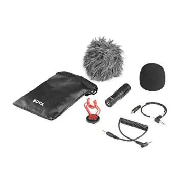 BOYA BY-MM1 Camera Microphone with Shock Mount/Windshield Universal Shotgun Microphone for Cameras & Camcorders,iPhone, Android Smartphones
