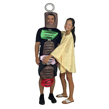 Rasta Imposta Beef Kebab and Pita Bread Poncho Food Couples Costume, Adult One Size