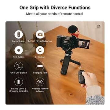 SmallRig SR-RG1 Extendable Remote Wireless Camera Shooting Grip for Sony, Canon