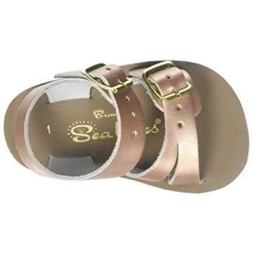 Salt Water Sandals Unisex-Baby Sun-San Sea Wee Flat Sandal, Rose Gold, 1 M US Infant