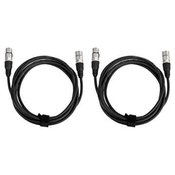 Amazon Basics 2-Pack XLR Microphone Cable for Speaker or PA System, All Copper Conductors, 6MM PVC Jacket, 10 Foot, Black