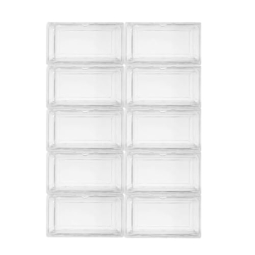 SneakerView Clear Shoe Boxes – 360° Clear Plastic Stackable Sneaker Storage Organizer for Sneaker...