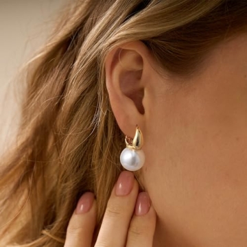 Stunning Dainty Pearl Earrings for Women | Gold Plated