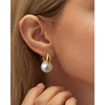 Stunning Dainty Pearl Earrings for Women | Gold Plated