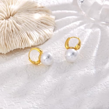 Stunning Dainty Pearl Earrings for Women | Gold Plated