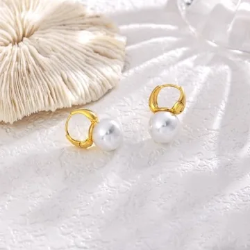 Stunning Dainty Pearl Earrings for Women | Gold Plated
