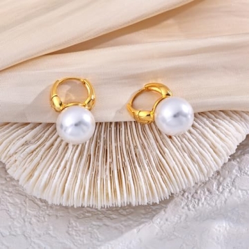 Stunning Dainty Pearl Earrings for Women | Gold Plated
