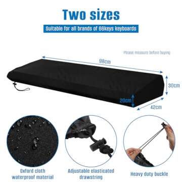 SIRUITON 61 Keys Piano Keyboard Dust Cover, Durable & Protective Keyboard Cover