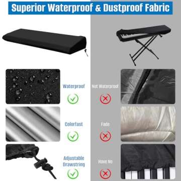 SIRUITON 61 Keys Waterproof Piano Keyboard Cover