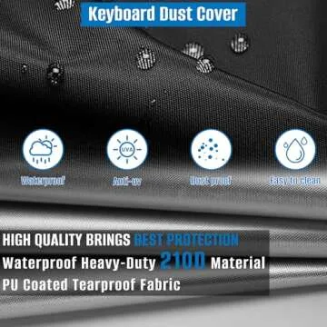 SIRUITON 61 Keys Waterproof Piano Keyboard Cover