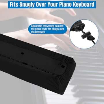 SIRUITON 61 Keys Waterproof Piano Keyboard Cover