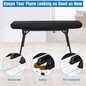 SIRUITON 61 Keys Waterproof Piano Keyboard Cover