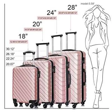 Ohana Pink 4 Piece Luggage Set with Wheels & Hardshell