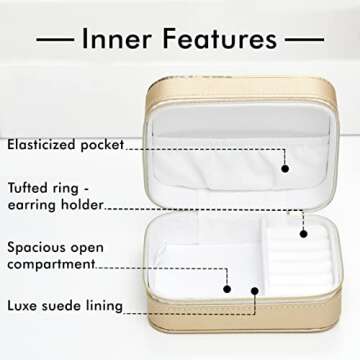 Disney Minnie Mouse Put A Bow On It Faux Leather Travel Jewelry Box Organizer