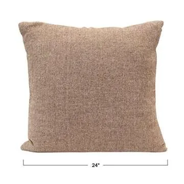Creative Co-Op Wool Blend Tweed, Brown Pillow