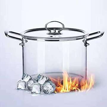 LJYT 5L Transparent Glass Saucepan for Healthy Cooking