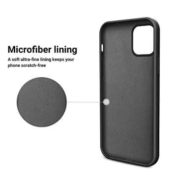 OTOFLY Soft Silicone Designed for iPhone 12/12 Pro Case,[Military Grade Drop Protection] [Anti-Scratch Microfiber Lining] Shockproof Protective Phone Case Slim Thin Cover 6.1 inch, (Black)