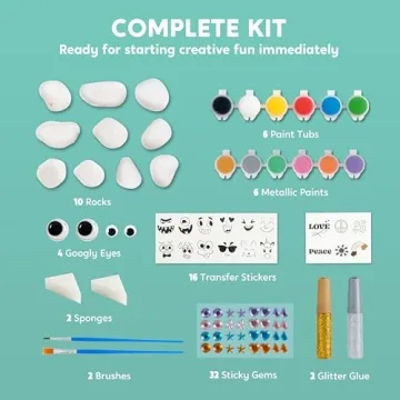 JOYIN Rock Painting Kit for Kids - Fun Arts & Crafts Set