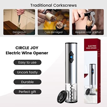 CIRCLE JOY Electric Wine Opener for Effortless Enjoyment