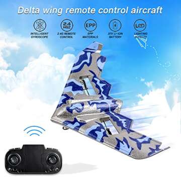 fisca RC Plane Remote Control B-2 Spirit Stealth Bomber Airplane for Beginners, 2.4Ghz 2CH Foam Dron...