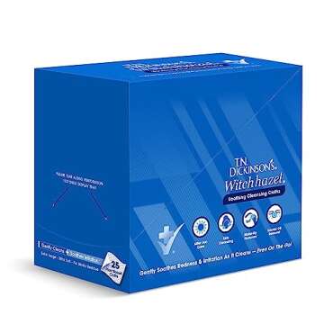 T.N. Dickinson's Witch Hazel Soothing MultiUse Cleansing Cloth, 4 Pack, 25 Cloths Per Pack,white