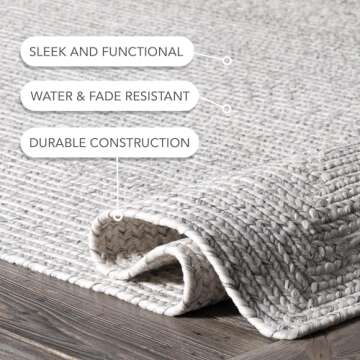 nuLOOM 9x12 Solid Indoor/Outdoor Rug, Stylish & Durable