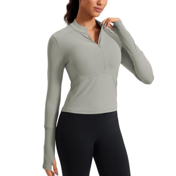CRZ YOGA Women's Long Sleeve Crop Top - Buttery Soft & Stylish
