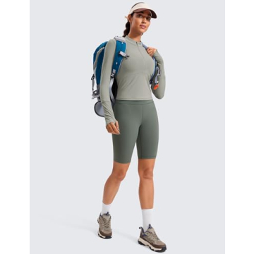 CRZ YOGA Women's Long Sleeve Crop Top for Active Days