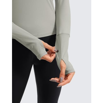 CRZ YOGA Women's Long Sleeve Crop Top for Active Days