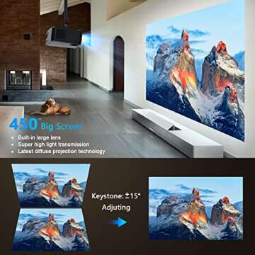 Native 1080P 5G WiFi Bluetooth Projector, AILESSOM 20000LM 450" Display Support 4K Movie Projector, ...