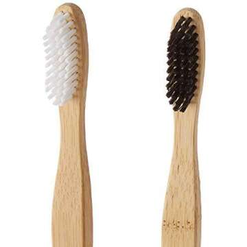 Bamboo Toothbrush Set with Travel Case | Pack of 2 Biodegradable Tooth Brush Set | Organic Eco-Friendly Moso Bamboo with Ergonomic Handles and Medium Nylon Bristles | by Hello Eco Company