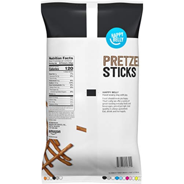Amazon Brand - Happy Belly Lightly-Salted Pretzel Sticks, 16 ounce (Pack of 1)