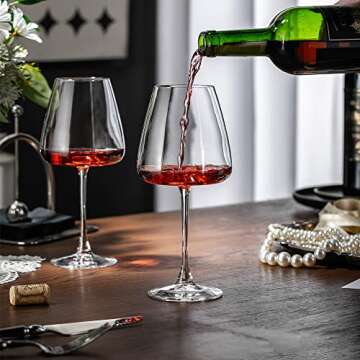 PTSTING 18oz Burgundy Wine Glasses Set of 4