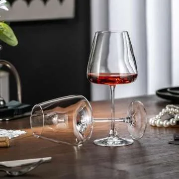 PTSTING 18oz Burgundy Wine Glasses Set of 4